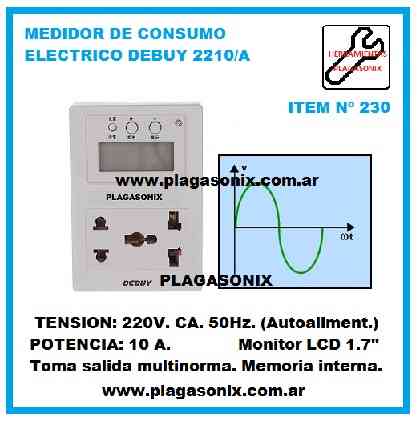 Medidor de consumo eléctrico DEBUY 2210/A Onutronix Tel.: 5197-2510 - 3